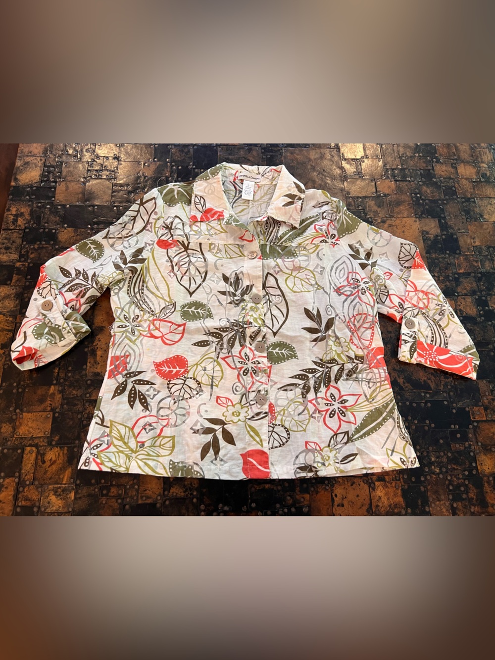Draper’s & Damon’s Floral Linen-Blend Button-Up Shirt - Multicolor